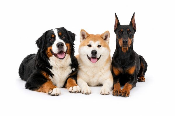 バーニーズマウンテンドッグ・秋田犬・ドーベルマン